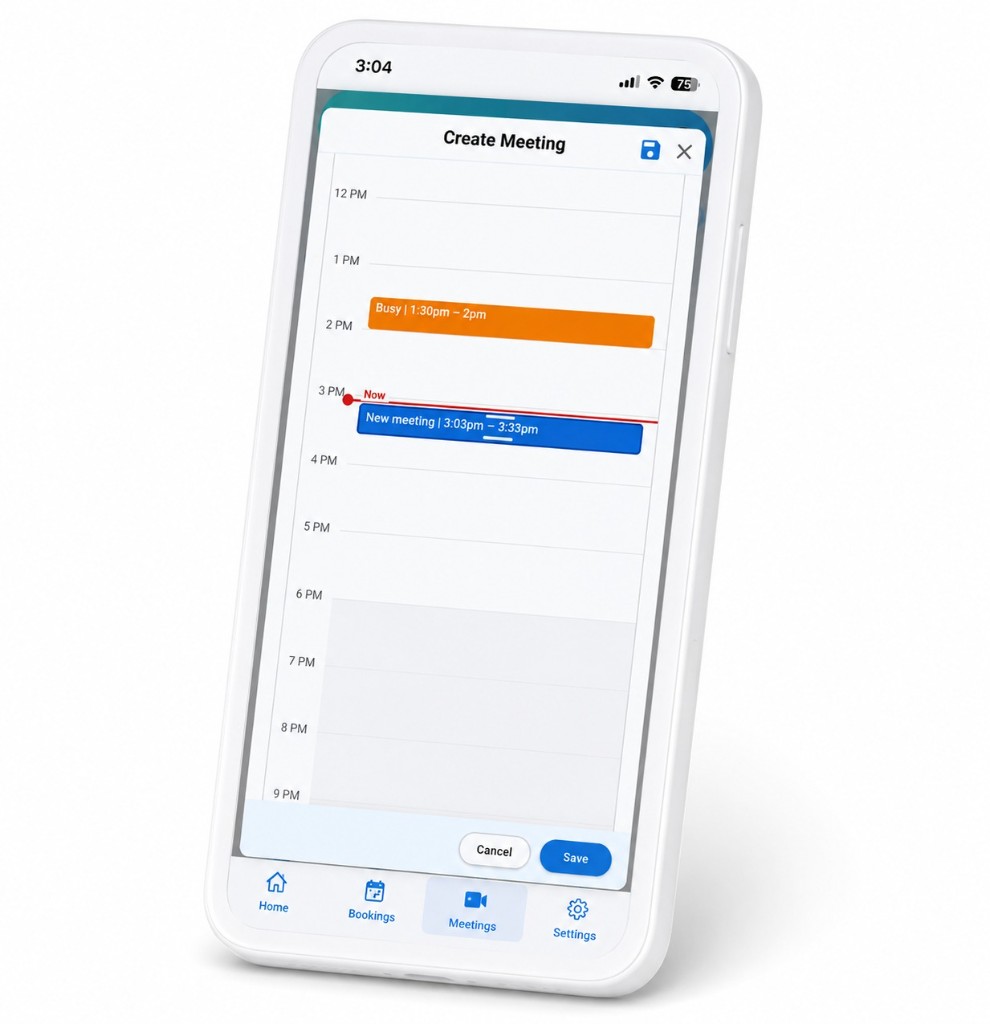 Meet N' Sync availability calendar with busy and free slots